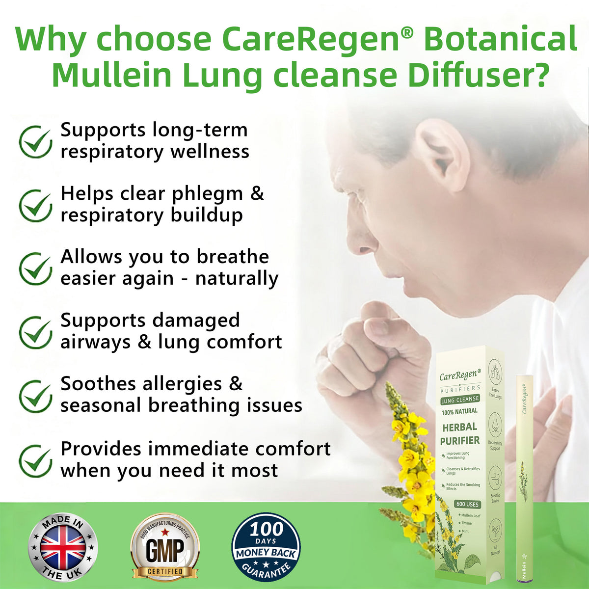 Made and Shipped from UK✅ CareRegen® 𝐁𝐨𝐭𝐚𝐧𝐢𝐜𝐚𝐥 𝐌𝐮𝐥𝐥𝐞𝐢𝐧 𝐋𝐮𝐧𝐠 𝐂𝐥𝐞𝐚𝐧𝐬𝐞 𝐃𝐢𝐟𝐟𝐮𝐬𝐞𝐫🔥(🫁Cough, Pharyngitis, shortness of breath, sputum, stuffy nose, bronchitis, bronchitis, allergy symptoms, lung discomfort)14