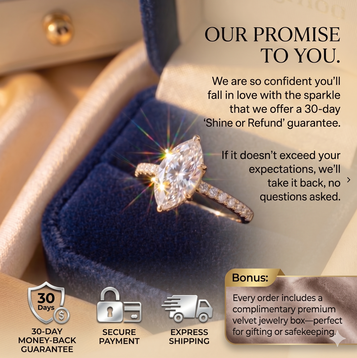 🔥 90% OFF TODAY: Yellow Gold Marquise-Cut Diamond Ring — Stop Saving Your Radiance for "Someday" — Own the Luxury You Deserve, Right Now 💎