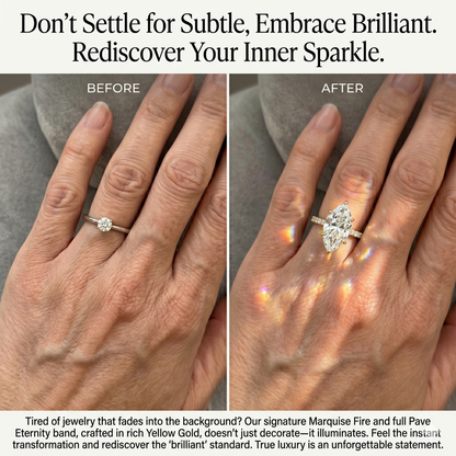 🔥 90% OFF TODAY: Yellow Gold Marquise-Cut Diamond Ring — Stop Saving Your Radiance for "Someday" — Own the Luxury You Deserve, Right Now 💎