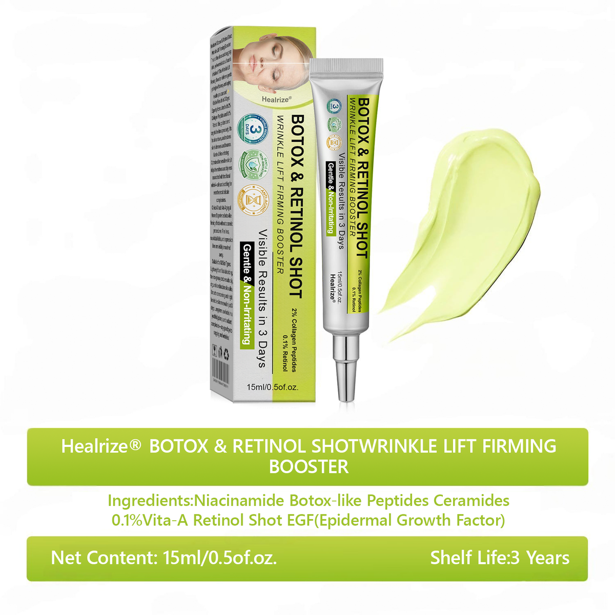 🎖️🎖️🎖️Made and shipped from USA 💫Healrize® Botox & Vita-A Retinol Shot Wrinkle-Lift Tightening cream - Last Day Promotion 70% OFF
