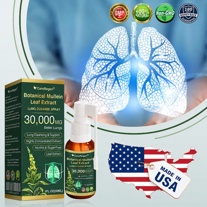 🫁⚡✅Official Store:CareRegen® Botanical Mullein Leaf Extract Lung Cleanse Spray（🫁Directly acts on COPD, asthma, chronic bronchitis (CB), respiratory infections, lung cancer, sinusitis, and other conditions🫁）🌞