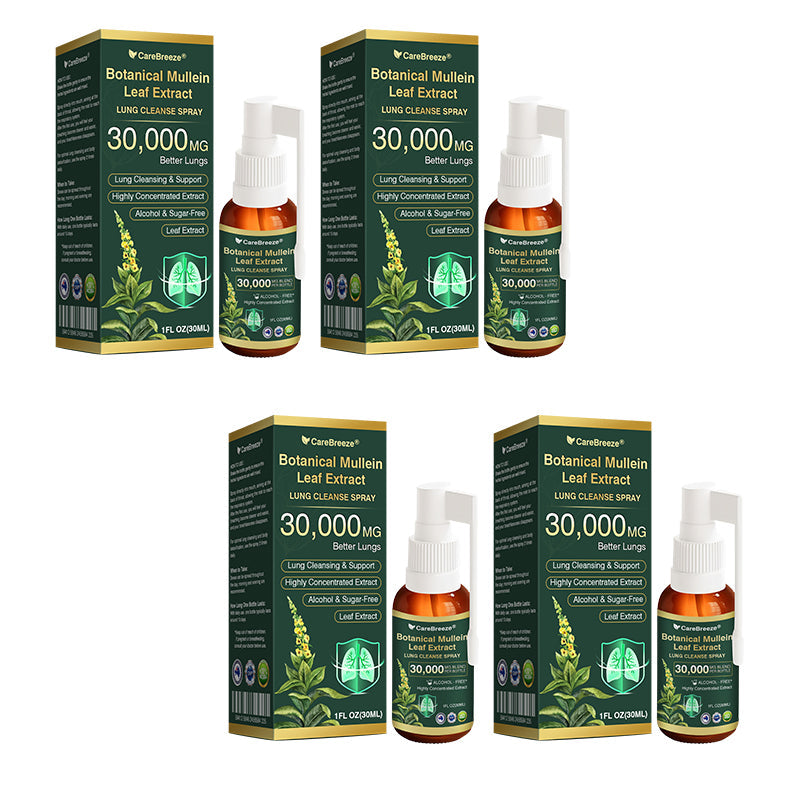 ✅Official Store:CareBreeze® Botanical Mullein Leaf Extract Lung Cleanse Spray（👨‍⚕️Directly acts on COPD, asthma, chronic bronchitis (CB), respiratory infections, lung cancer, sinusitis, and other conditions）
