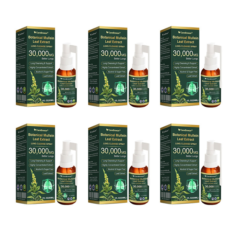 ✅Official Store:CareBreeze® Botanical Mullein Leaf Extract Lung Cleanse Spray（👨‍⚕️Directly acts on COPD, asthma, chronic bronchitis (CB), respiratory infections, lung cancer, sinusitis, and other conditions）