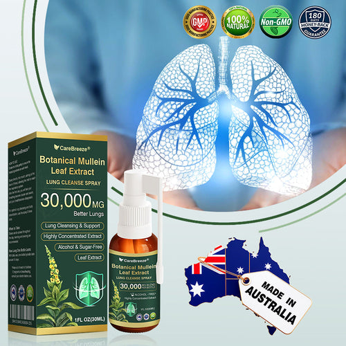 ✅Official Store:CareBreeze® Botanical Mullein Leaf Extract Lung Cleanse Spray（👨‍⚕️Directly acts on COPD, asthma, chronic bronchitis (CB), respiratory infections, lung cancer, sinusitis, and other conditions）