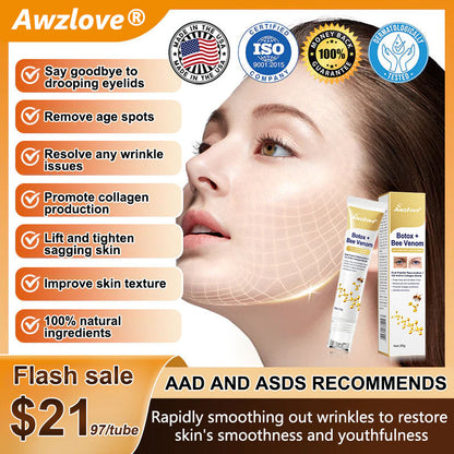 Made and shipped from the US✅--Awzlove® Botox Bee Venom Wrinkle Removal Roll-On Cream-Last Day Promotion 70% OFF 🔥