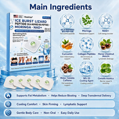 💫 Official U.S. Store | Healrize® ICE BURST LIZARD PEPTIDE (Gila-Inspired Bio-Peptide)・Moringa・NAD+ Advanced Nano-Microneedle Patch🎁
