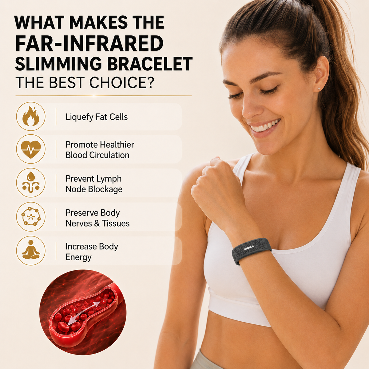 TIMNAMY®👩‍⚕️🧬 Ultrasound Fat Breakdown and Far-Infrared Detoxifying Blood Sugar Balancing Bracelet