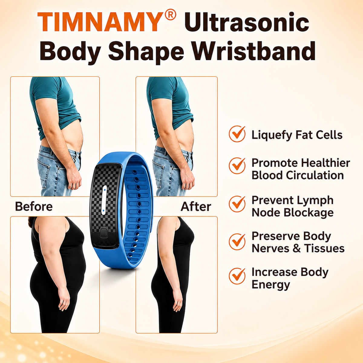 TIMNAMY®👩‍⚕️🧬 Ultrasound Fat Breakdown and Far-Infrared Detoxifying Blood Sugar Balancing Bracelet