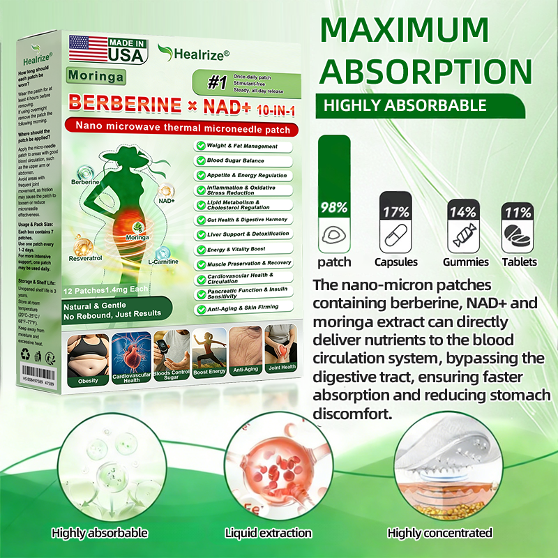 𝑶𝒇𝒇𝒊𝒄𝒊𝒂𝒍 𝑺𝒕𝒐𝒓𝒆  | 👨‍⚕️Healrize®𝑴𝒐𝒓𝒊𝒏𝒈𝗮 · 𝗕𝗲𝗿𝗯𝗲𝗿𝙞𝙣𝙚 × 𝙉𝘼𝐃+ 𝟏𝟎-𝐢𝐧-𝟏 𝗔𝗱𝘃𝗮𝗻𝗰𝙚𝙙 Nano Microwave Thermal Metabolic Patch(𝐉𝐮𝐬𝐭 𝐨𝐧𝐜𝐞 𝐚 𝐝𝐚𝐲, 𝐯𝐢𝐬𝐢𝐛𝐥𝐞 𝐜𝐡𝐚𝐧𝐠𝐞𝐬 𝐢𝐧 𝟕 𝐝𝐚𝐲𝐬） ✅ 𝐅𝐨𝐫 𝐨𝐛𝐞𝐬𝐢𝐭𝐲, 🅛🅞🅞🅢🅔 🅢🅚🅘🅝,𝐝𝐢𝐚𝐛𝐞𝐭𝐞𝐬, 𝐬𝐥𝐞𝐞𝐩 𝐚𝐩𝐧𝐞𝐚, 𝐣𝐨𝐢𝐧𝐭 𝐢𝐬𝐬𝐮𝐞𝐬, 𝐚𝐧𝐝 𝐦𝐨𝐫𝐞 🌞