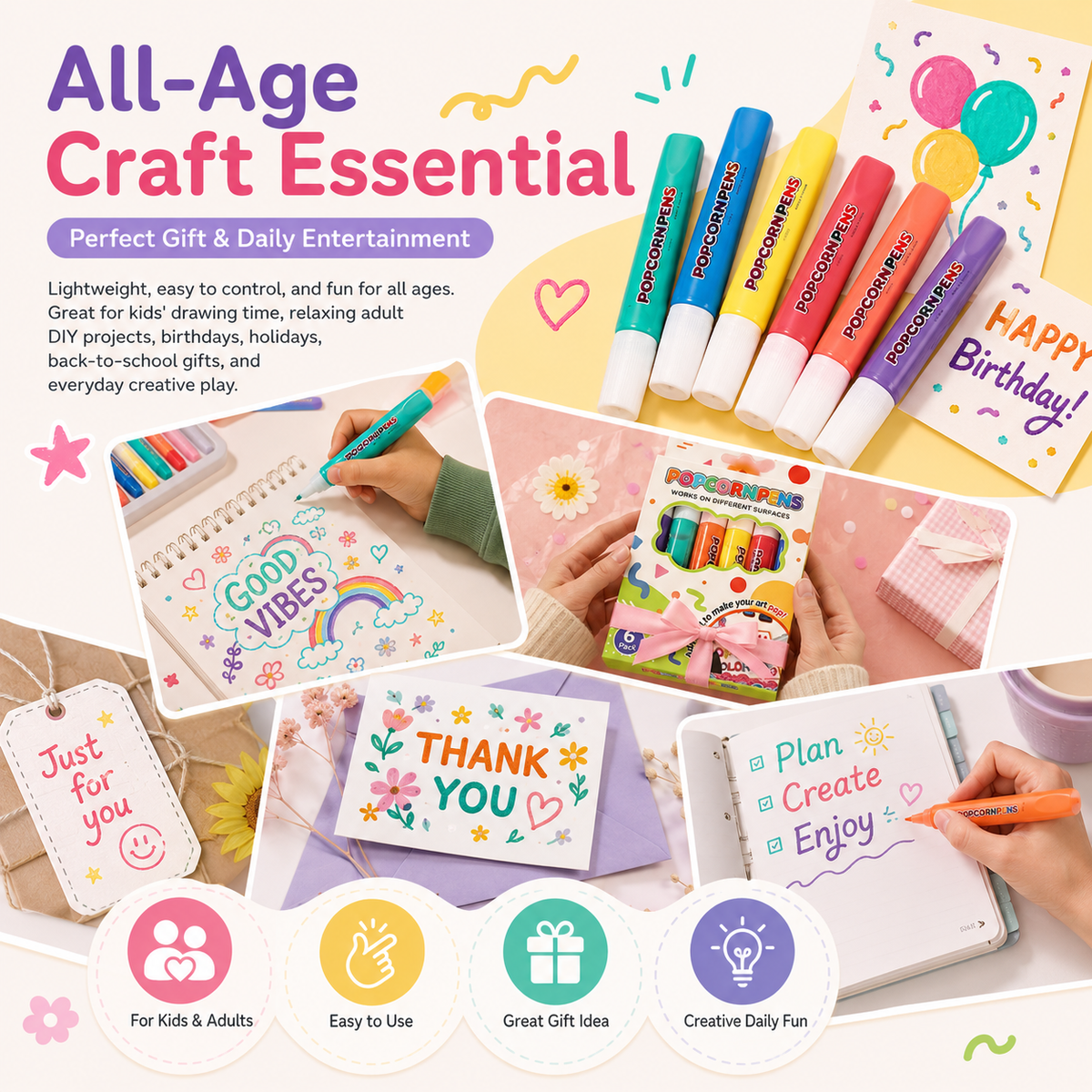 🧨 3D Puffy Magic Markers – Draw, Heat & Watch Your Art Puff Up🎁