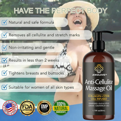 Awzlove® Luxurious Collagen & Stem Cell Anti-Cellulite Massage Oil🎉 (🔥70% Off for a Limited Time!)