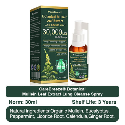 ✅Official Store:CareBreeze® Botanical Mullein Leaf Extract Lung Cleanse Spray（👨‍⚕️Directly acts on COPD, asthma, chronic bronchitis (CB), respiratory infections, lung cancer, sinusitis, and other conditions）