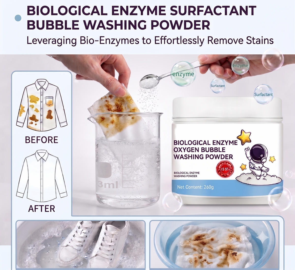 Biological Enzyme Oxygen Bubble Washing Powder