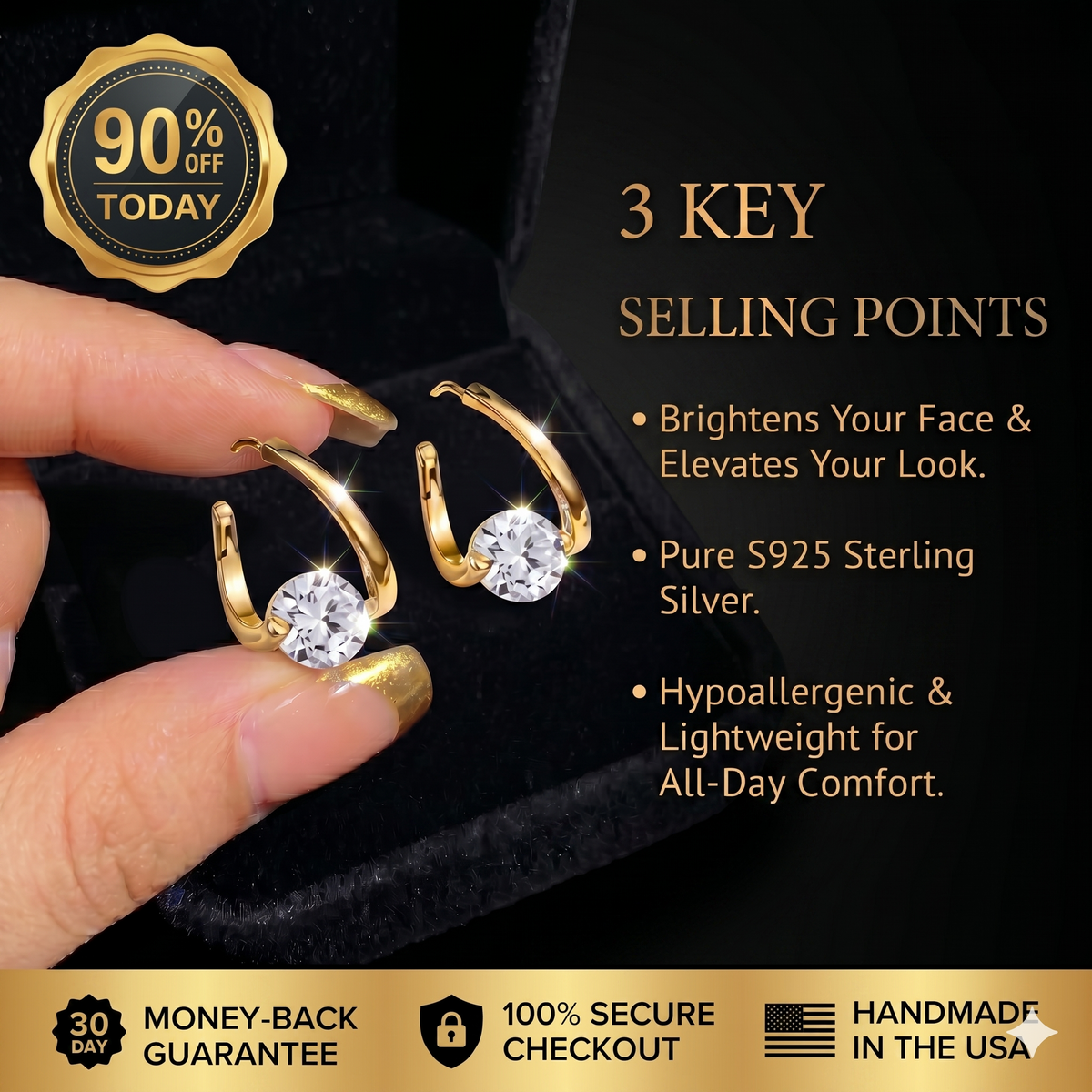 🔥 90% OFF TODAY: Timeless Radiance Earrings – The Elegant Sparkle You Deserve ✨
