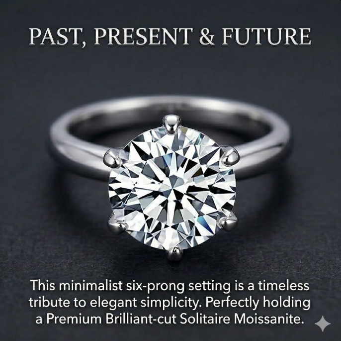 🔥Today Only: 90% OFF! Eternal "Past, Present & Future" 2-Carat Moissanite Ring (Adjustable Fit)