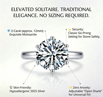 🔥Today Only: 90% OFF! Eternal "Past, Present & Future" 2-Carat Moissanite Ring (Adjustable Fit)