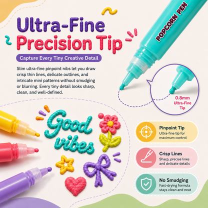 🧨 3D Puffy Magic Markers – Draw, Heat & Watch Your Art Puff Up🎁