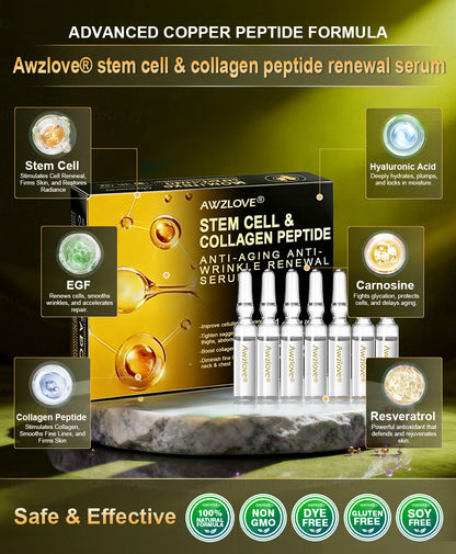 Officially Authorised Exclusive Edition | Awzlove® STEM CELL & COLLAGEN PEPTIDE RENEWAL SERUM (Lift & Firm Sagging Skin & Reduce Wrinkle Formation) 🎁